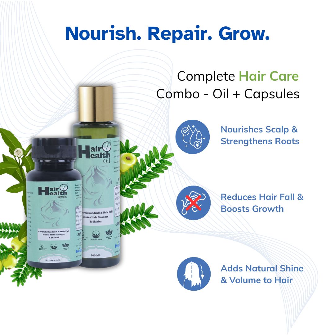 Hair Health Combo Pack | Ayurvedic Formula for Hair Fall, Dandruff & Hair Strength