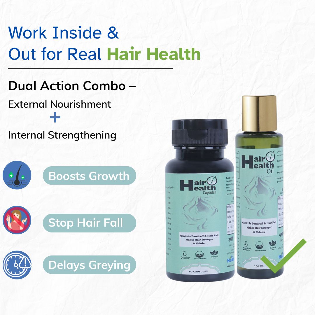 Hair Health Combo Pack  | Ayurvedic Formula for Hair Fall, Dandruff & Hair Strength